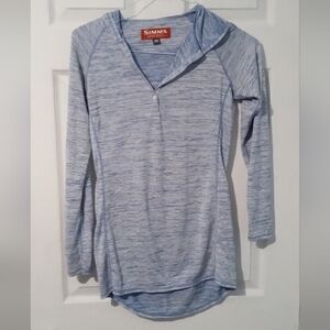Simms Blue Long Sleeve Women's Top